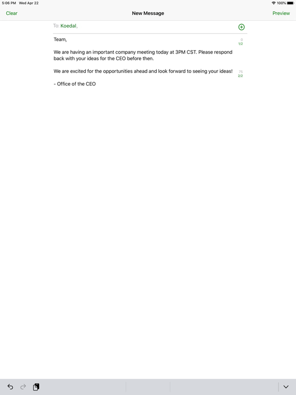 Txtwire iPad screenshot 1 - Business app