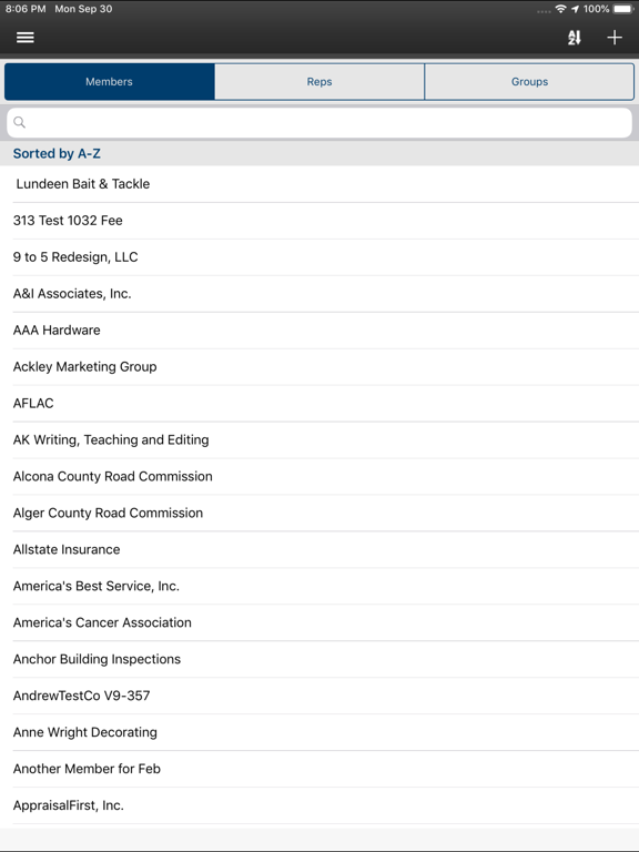 MemberZone iPad screenshot