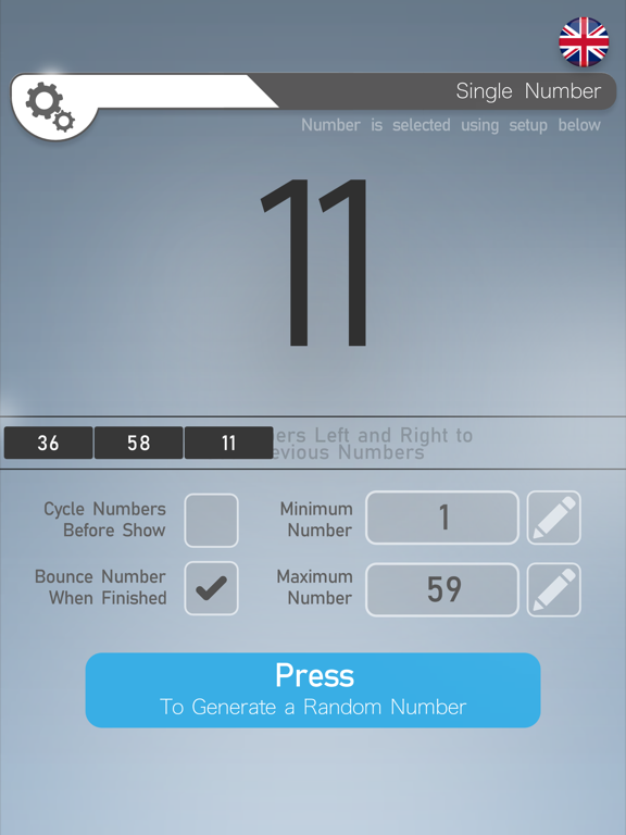 Random Number App iPad screenshot 6 - Entertainment app