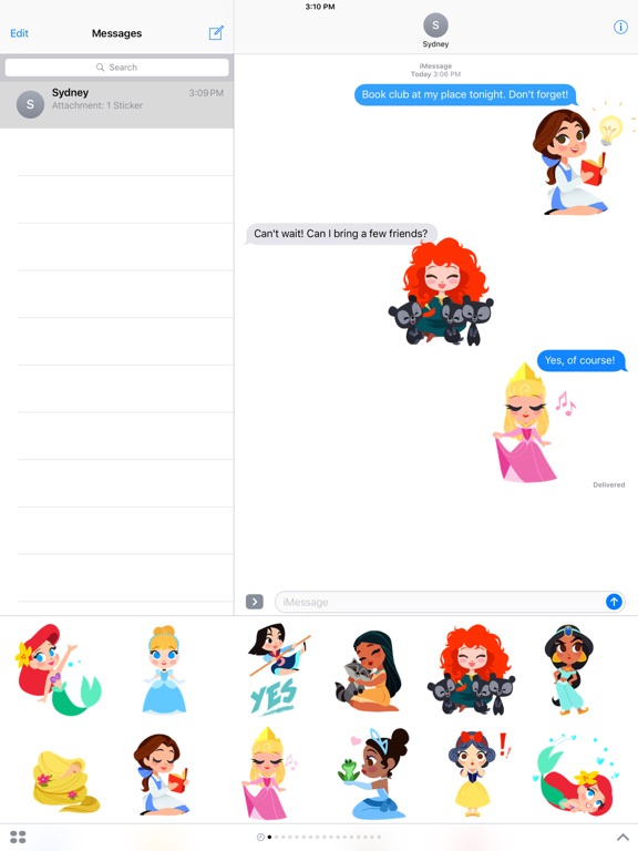 Disney Stickers: Princess iPad screenshot 5 - Stickers app