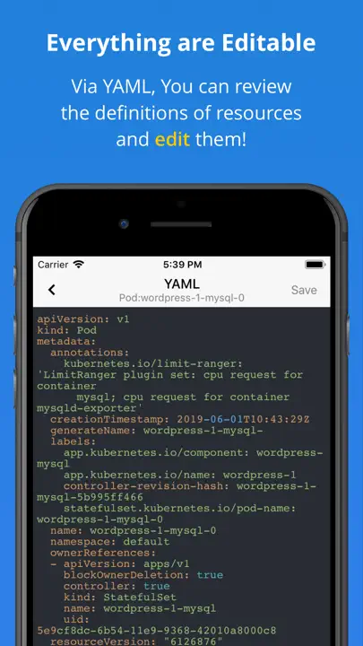 Kuber - Kubernetes Dashboard iPhone-skjermbilde 7