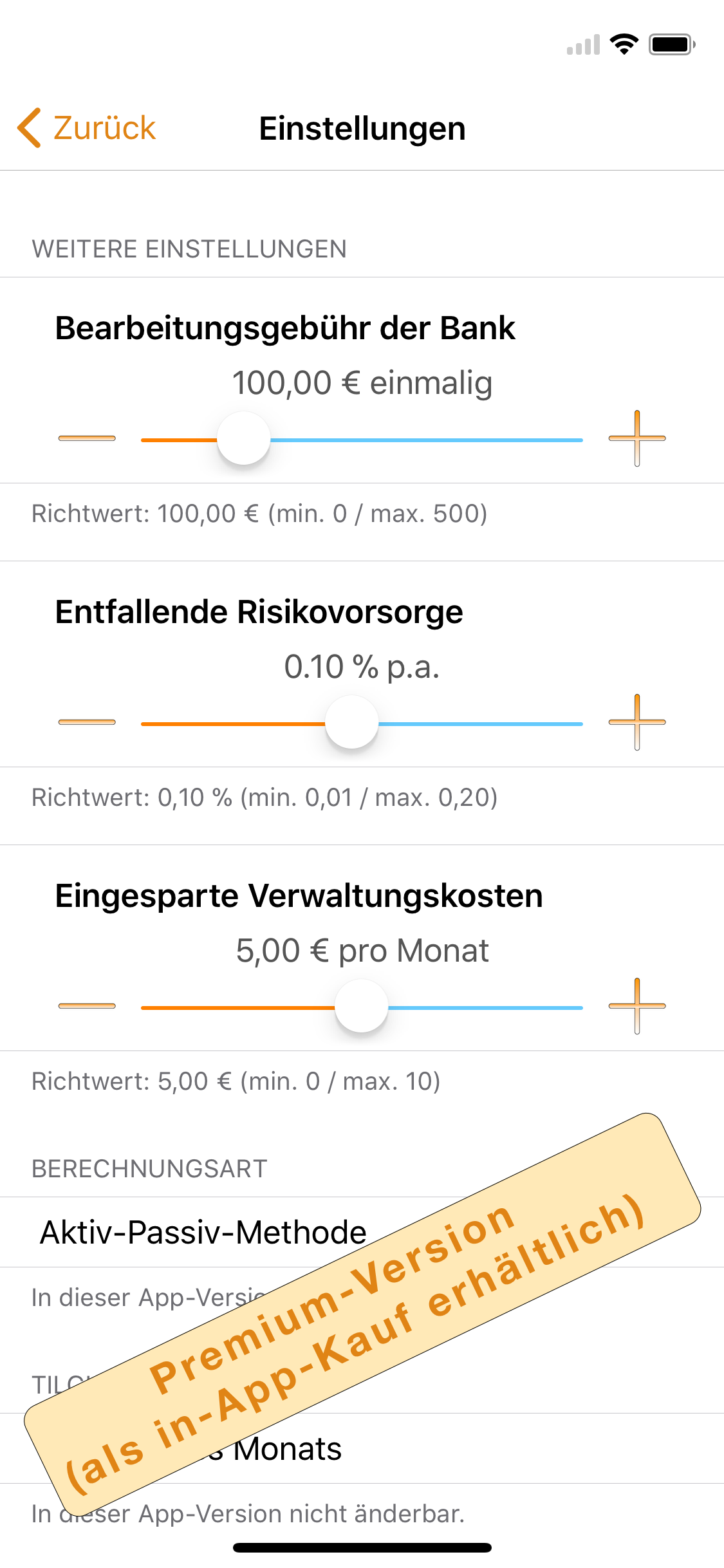 VFE-Rechner screenshot 5