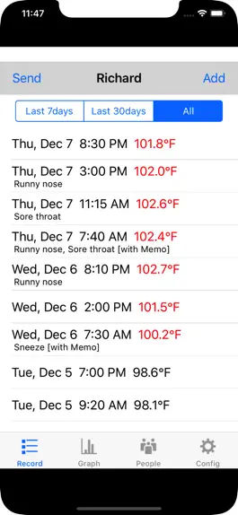 Game screenshot Body Temperature Recorder apk