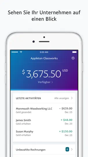 Screenshot von PayPal Für Geschäftskunden auf dem iPhone 1