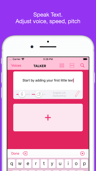 Screenshot #1 pour Talker - Text to Speech