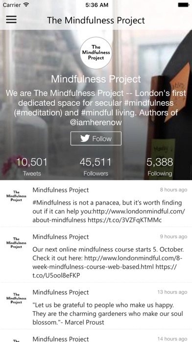 The Mindfulness Project App Screenshot