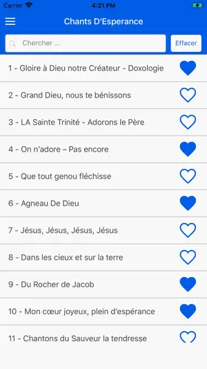Chants D'Esperance Tunes screenshot 2