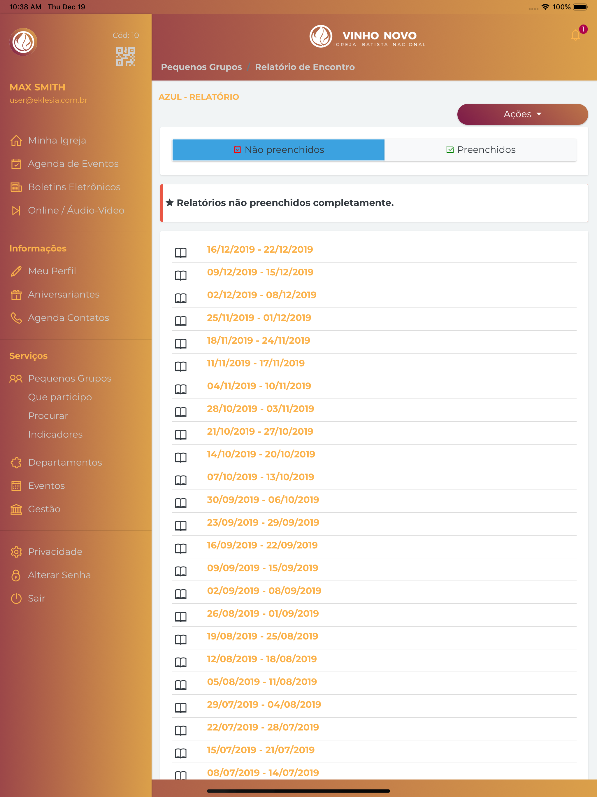Aplicativo Vinho Novo screenshot 15