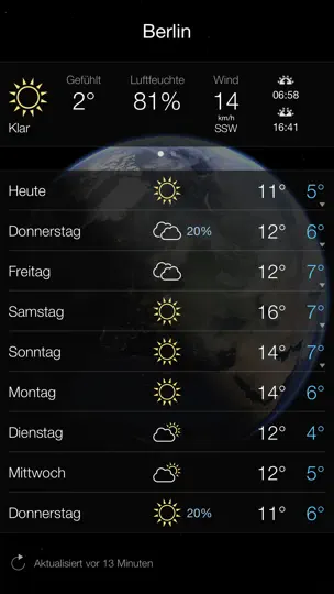 Screenshot von Living Earth - Clock & Weather auf dem iPhone 3
