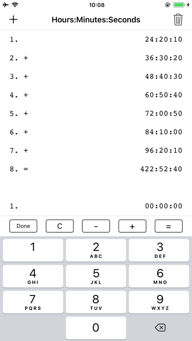 Screenshot #1 pour Hours + Minutes Calculator Pro