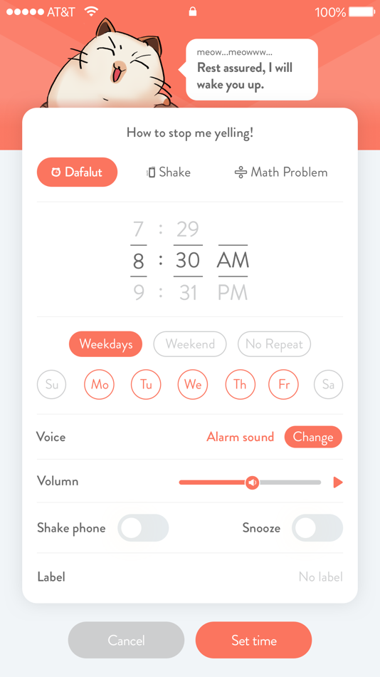 #3. Haru Alarm - Cat Alarm Clock (iOS) By: Hyper Cats Limited