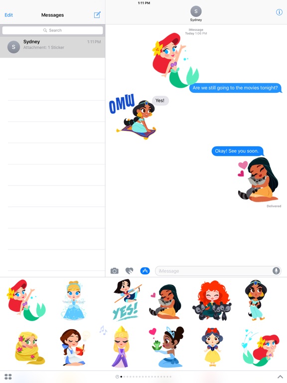 Disney Stickers: Princess iPad screenshot 4 - Stickers app