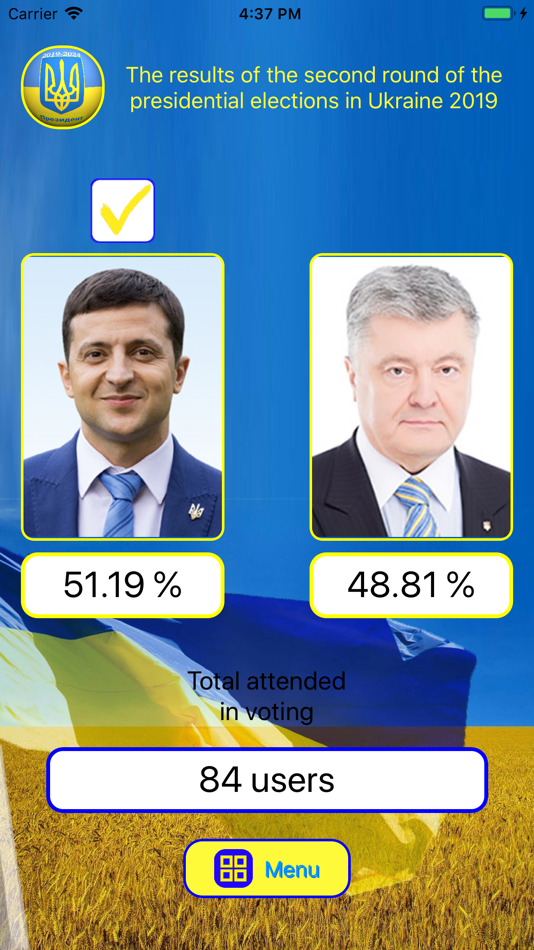 #2. Elections 2019: Second round (iOS) Podle: Ewgeniy Isurov