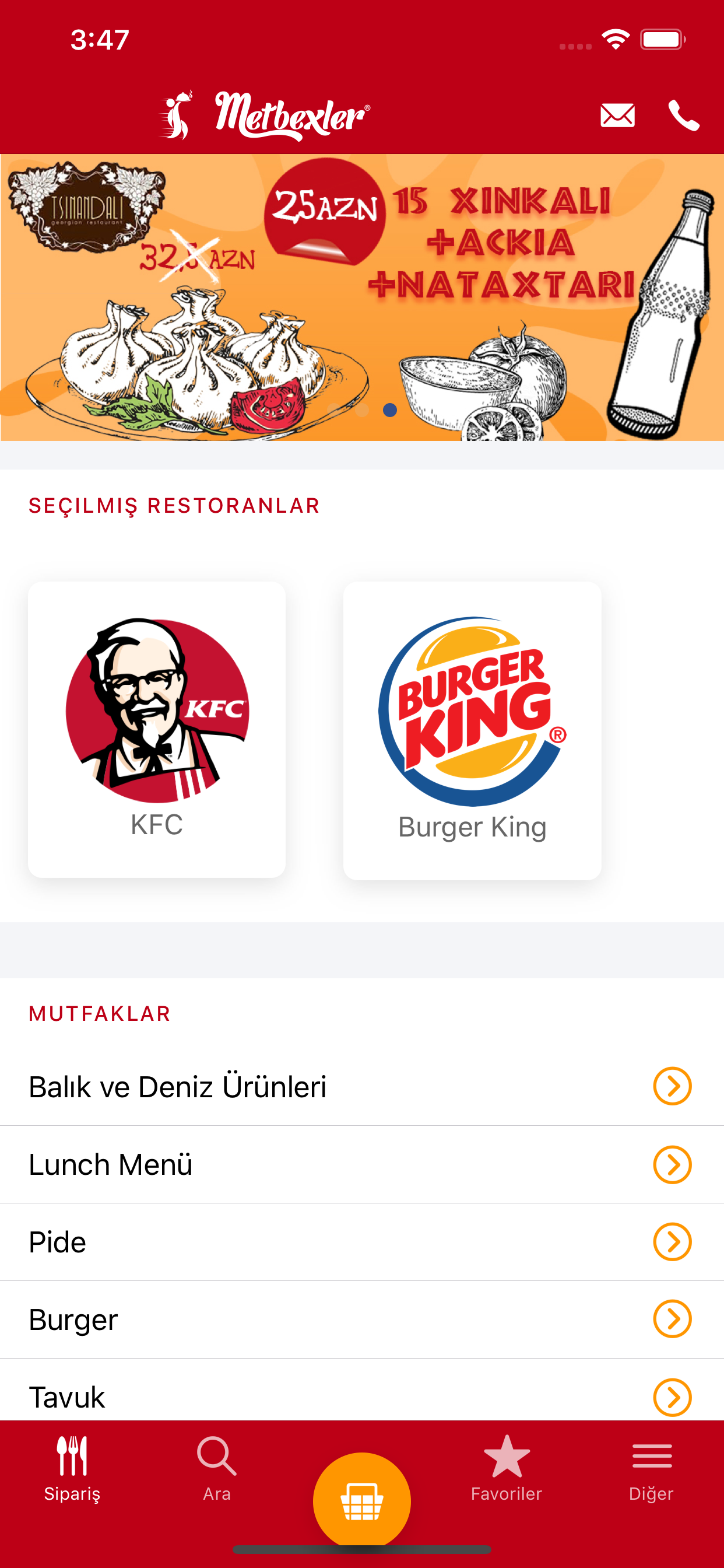 Metbexler.az - Yemek Sifarişi