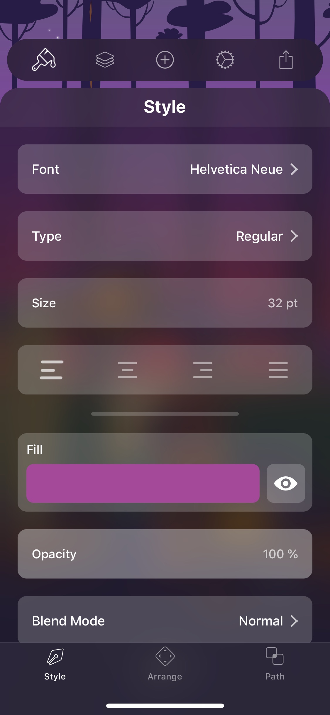 Screenshot do app Vectornator