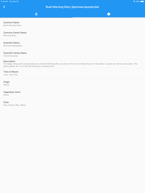 Colorado Wildflowers Guide iPad screenshot 3 - Education app