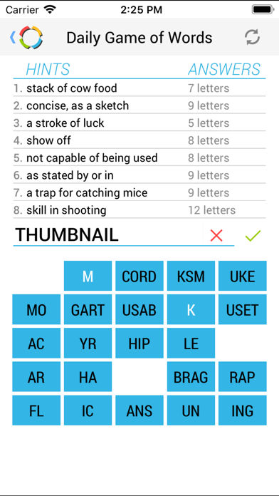 screenshot of Daily Game of Words 3