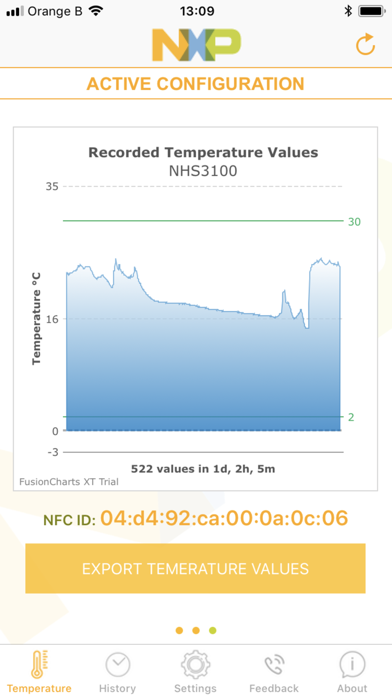 NHS3100 Temperature Logger Screenshot