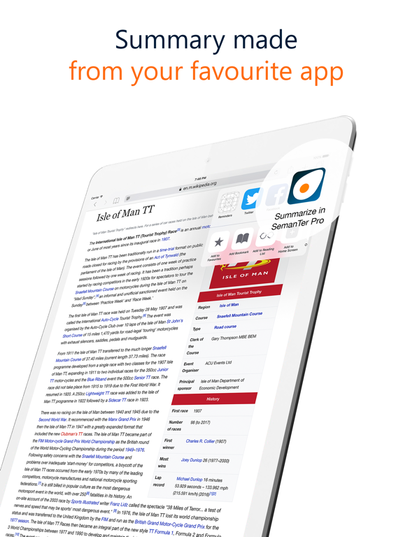 SemanTer Pro - Text summarizer iPad screenshot 6 - Productivity app