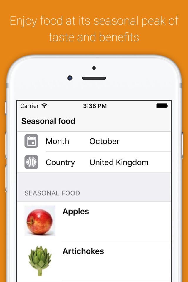 Seasonal food encyclopedia screenshot 2