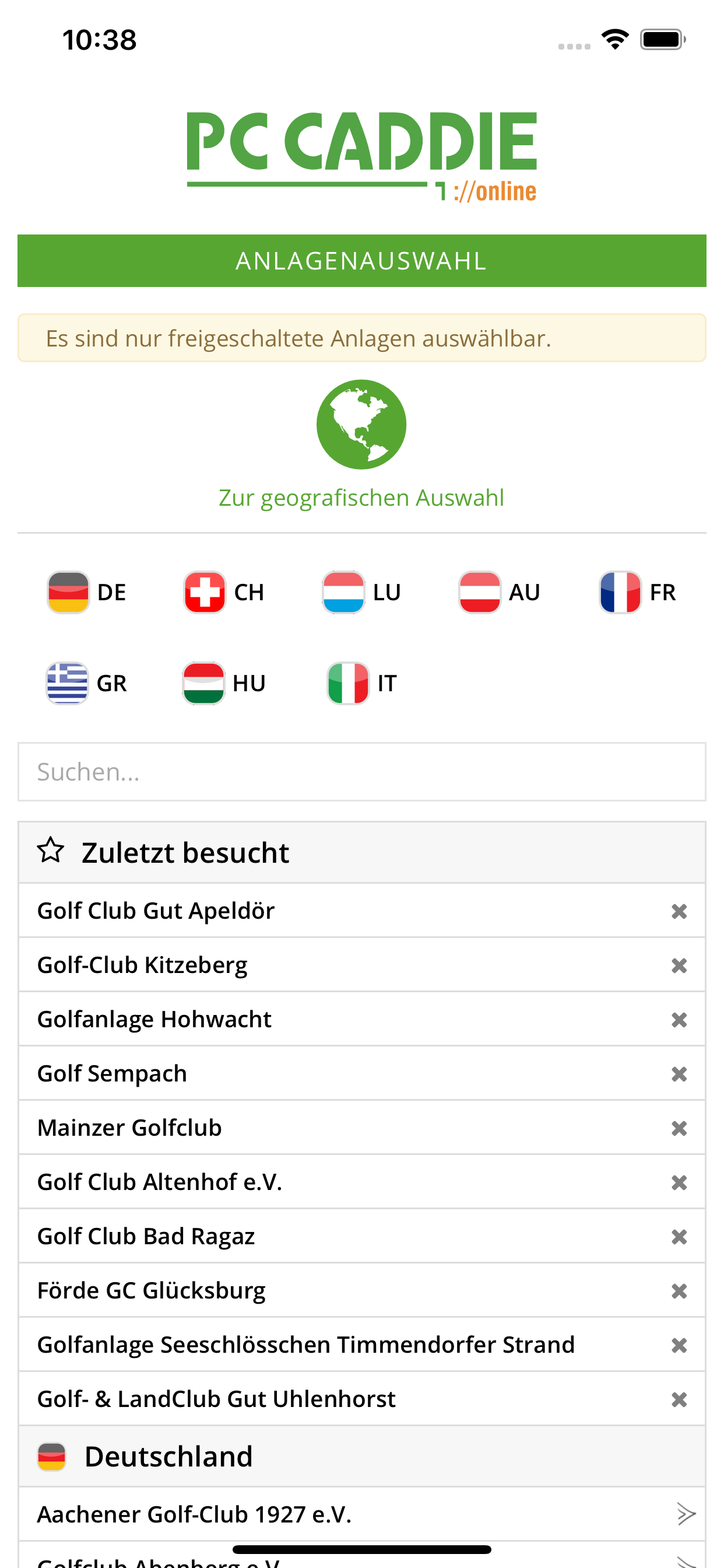 PC CADDIE Golf Club App