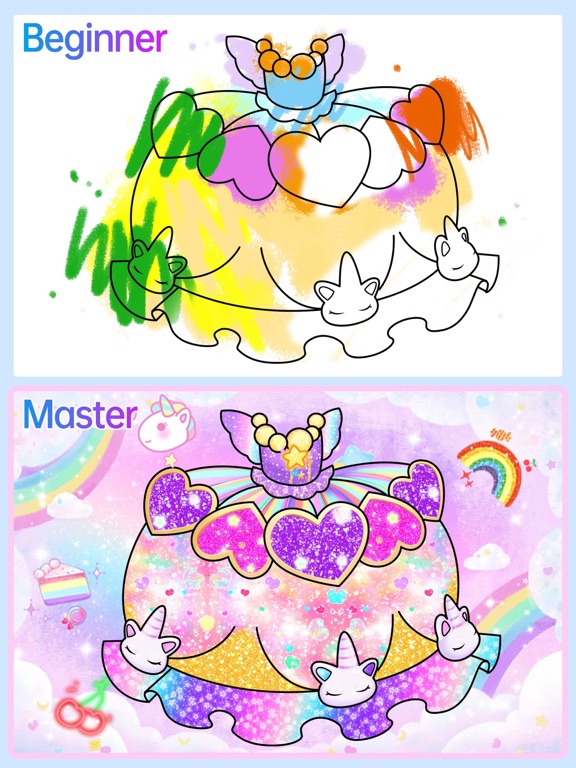 Coloring Glitter Princess iPad screenshot 5 - Education app