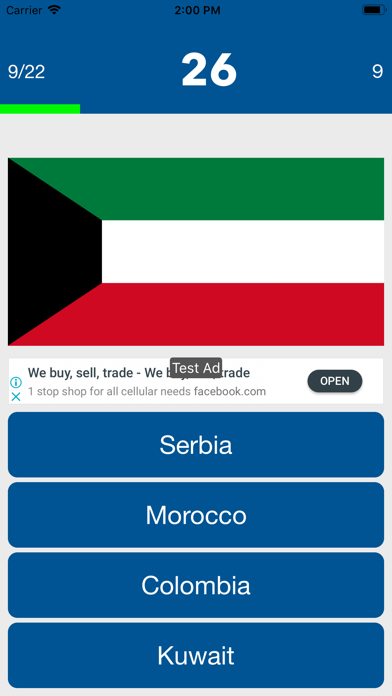 screenshot of Flags Multi Choice 2