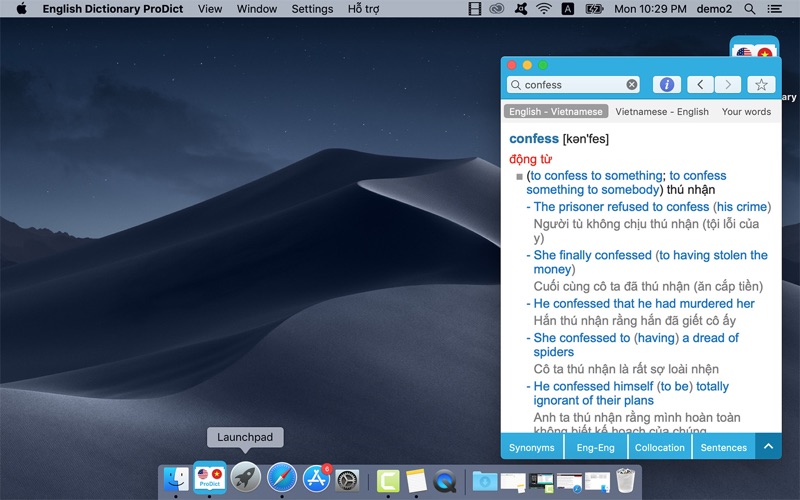 English Dictionary ProDict Screenshot