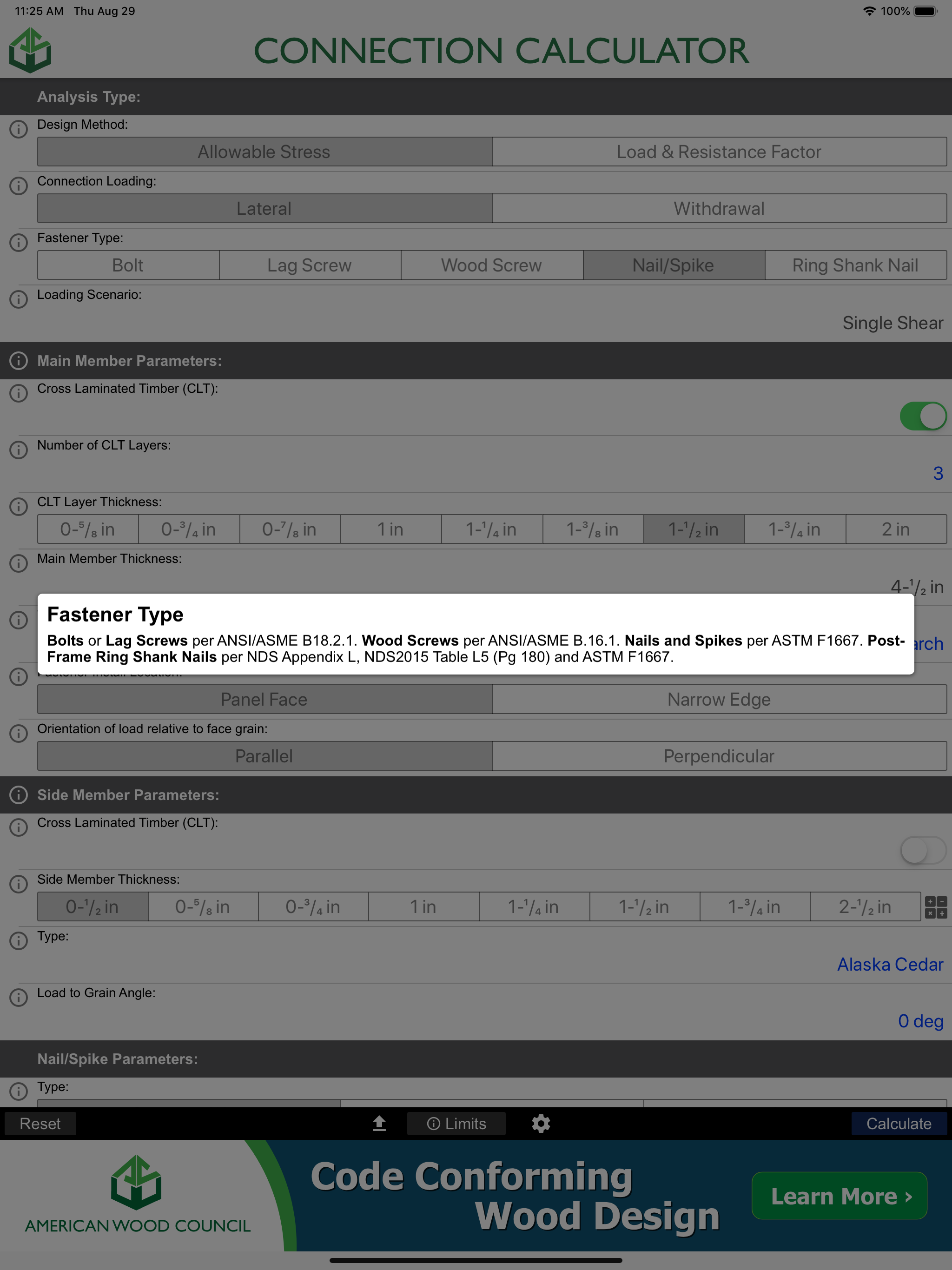 AWC Connection Calc