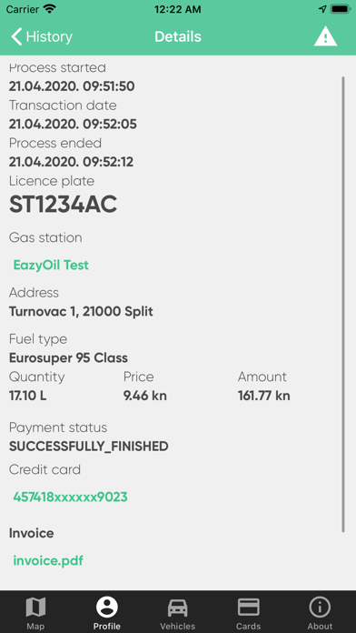 EazyOil iPhone screenshot