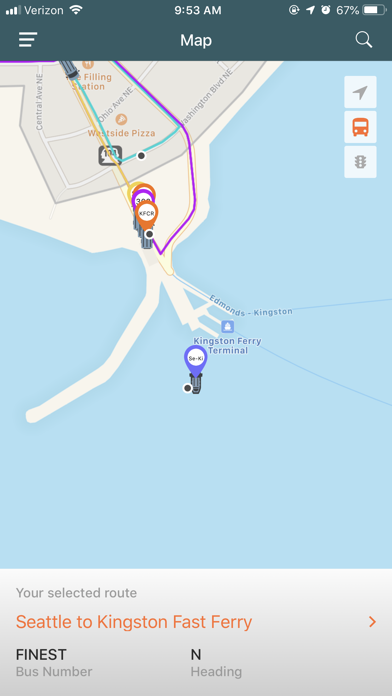 Kitsap Transit Tracker Screenshot