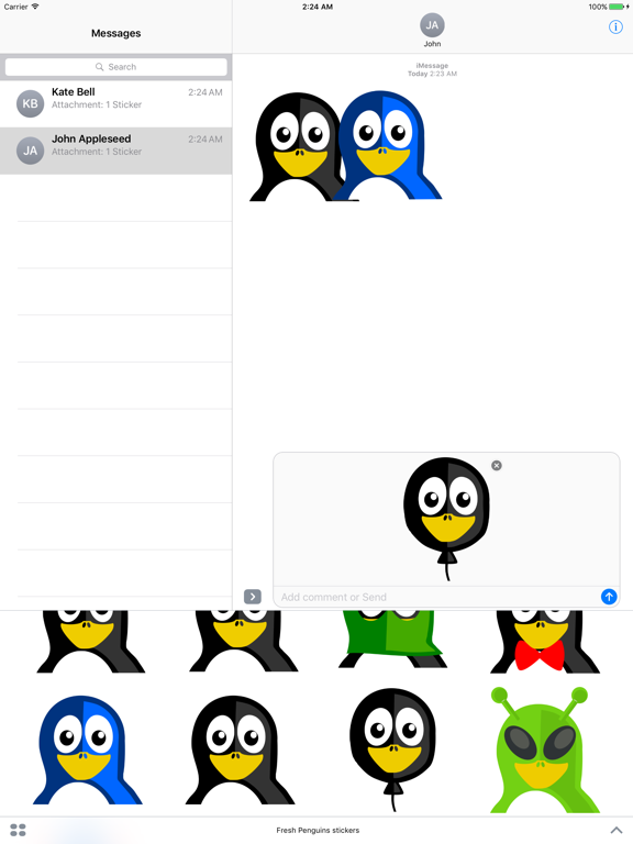 Screenshot #4 pour Fresh Penguins Stickers