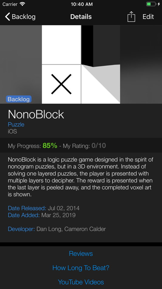 #2. Game Archive (iOS) Podle: Daniel Long