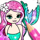 Mermaid Coloring Book Glitter