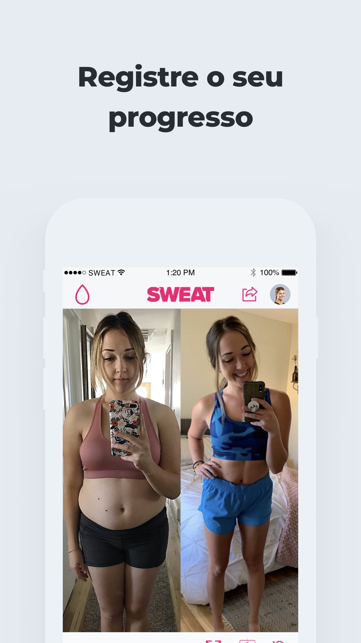 Screenshot do app SWEAT: Fitness Kayla Itsines
