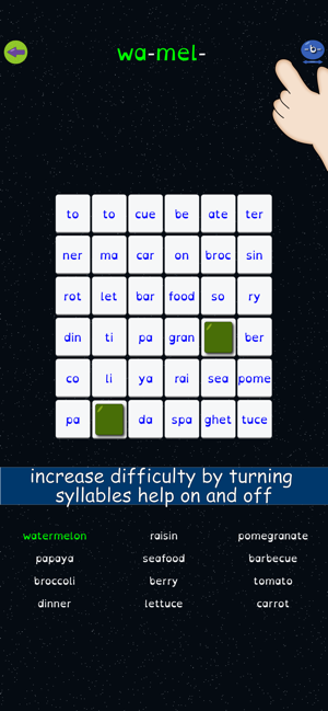 ‎Syllable Word Search - School Screenshot