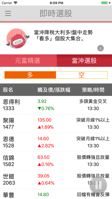 元富證券 智能行動選股APP Screenshot