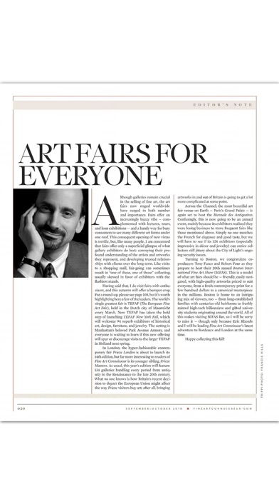 Fine Art Connoisseur Magazine Screenshot