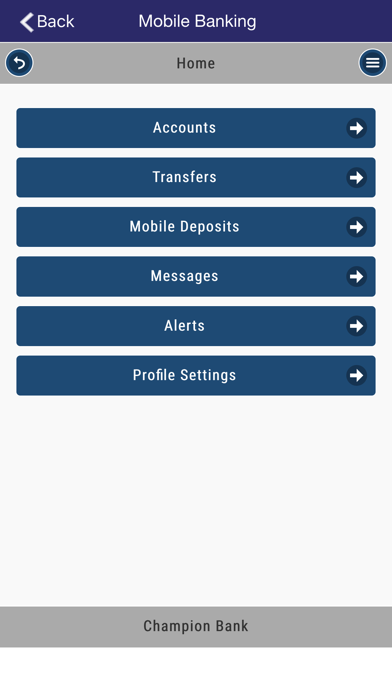 Champion Bank Mobile Banking Screenshot