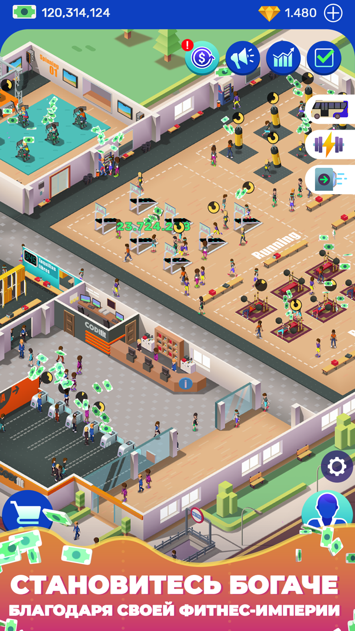 Idle Fitness Gym Tycoon - Game iOS Mod IPA screenshot 2 - iOS game interface