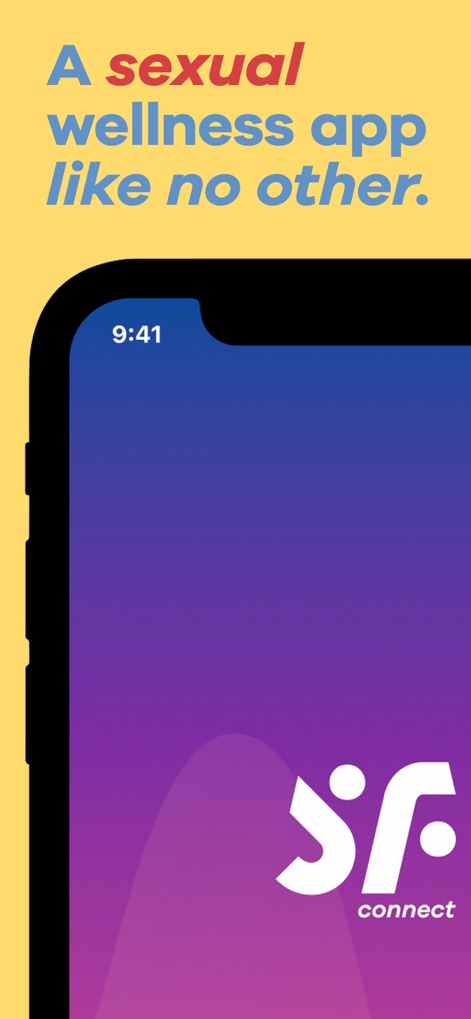 Satisfyer Connect - See the sleek splash screen and the prominent "sf connect" logo that introduces users to this unique wellness platform.