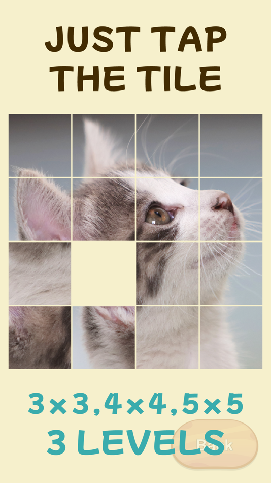 #1. CAT PUZZLE GAME/Move the tiles (iOS) By: KOHEI OKADA