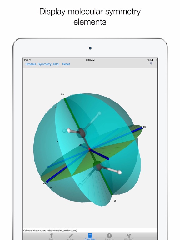 WebMO Molecule Editor iPad screenshot 4 - Education app