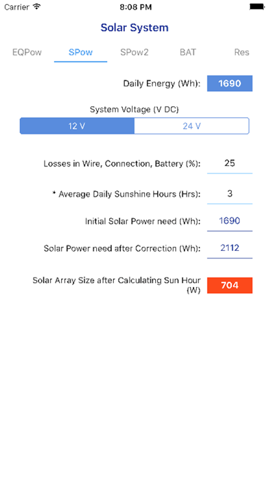 Screenshot #2 pour PV Calculator - off grid