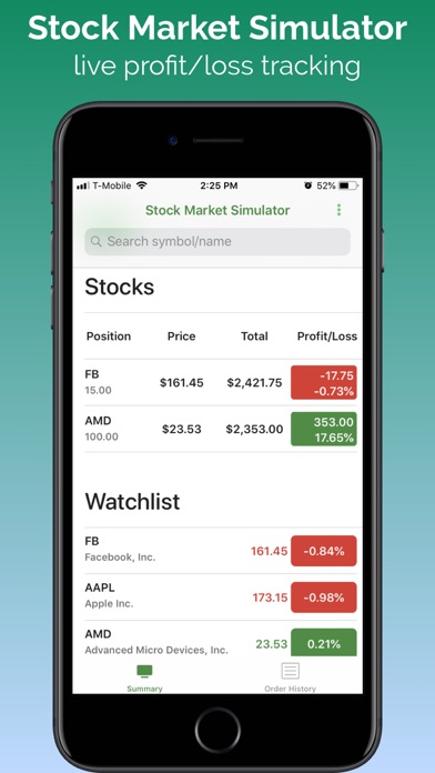 Stock Market Simulator Screenshot