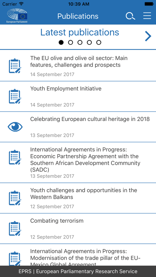 #1. EP Research Service (iOS) 由: European Union Apps