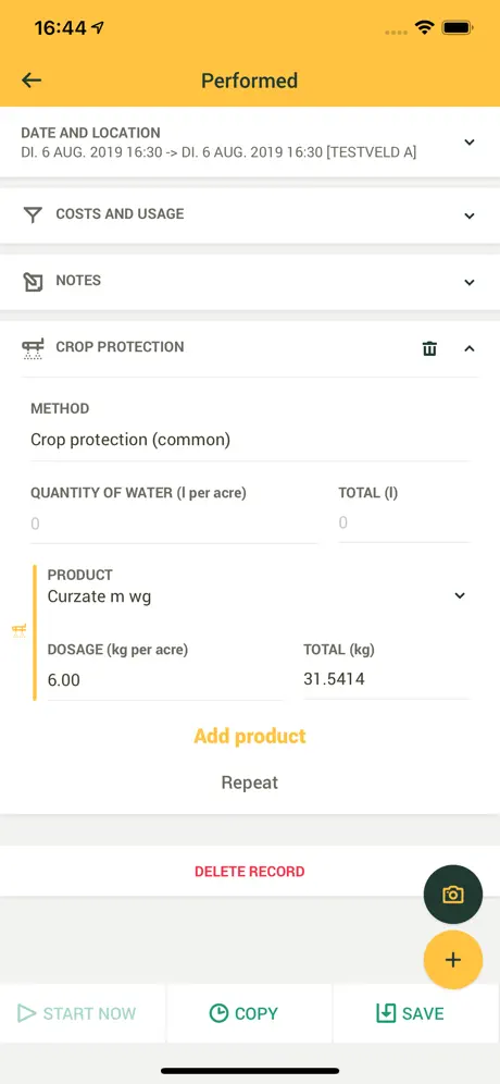 Dacom Crop Recording