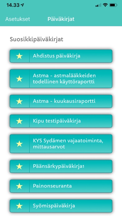Terveyskylä Päiväkirja Screenshot