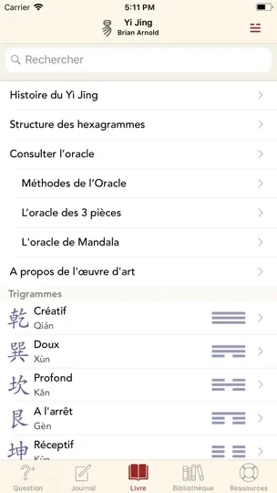 Capture d'écran de Yi Jing - I Ching sur iPhone 4