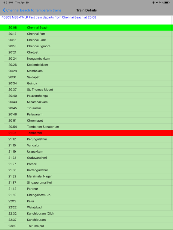 Screenshot #6 pour Chennai Local Train Timetable